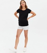 New Look Maternity Pale Grey Jersey Over Bump Shorts